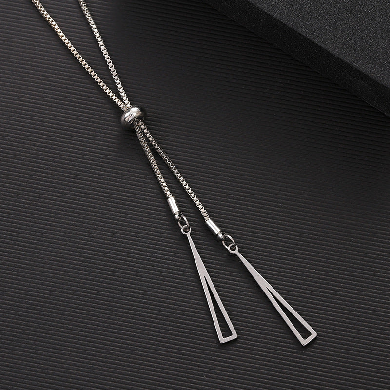 Wholesale Geometric Triangle Necklace Sweater Clavicle Chain